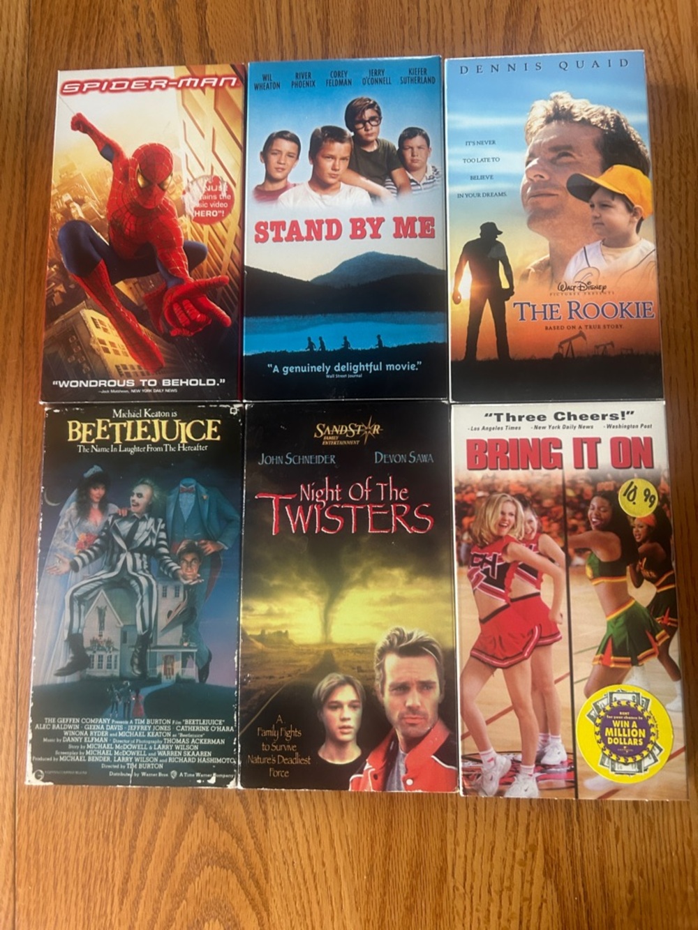 Lot of 6 Classic VHS Movies - Spider-Man, Stand By Me, The Rookie +